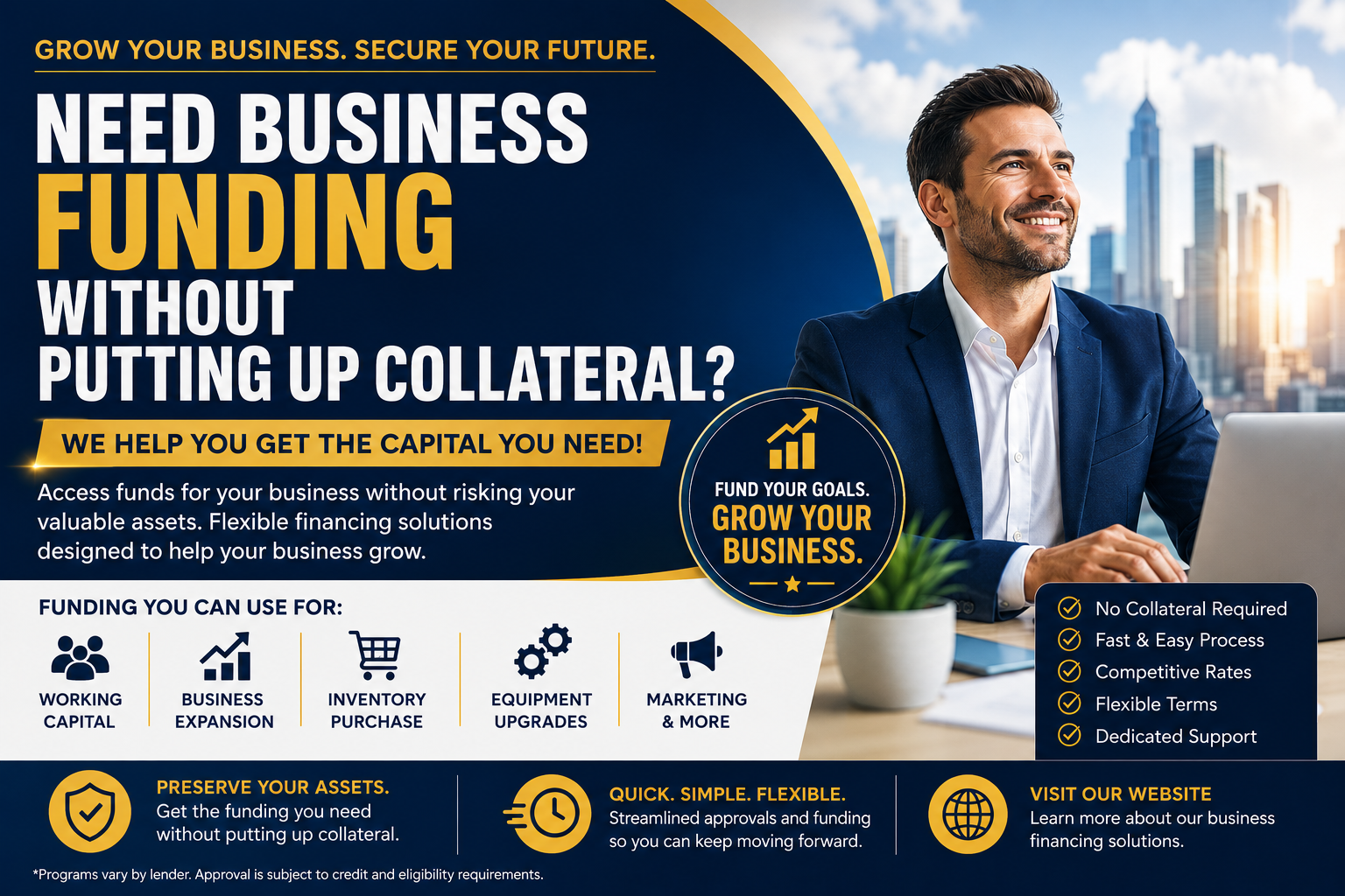 Need business funding without putting up collateral? Check